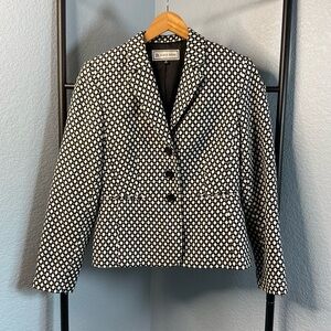 Travis Ayers Black and white Geometric blazer women's size 6 with shoulder pads
